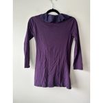 Velvet Tees Velvet‎ Purple Y2K Flutter Faux Wrap Long Sleeve Silk Cotton Shirt Size Medium Photo 4