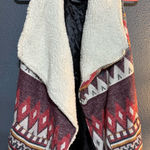 Me Jane  Red and Cream Aztec Teddy Jacket Photo 0