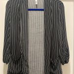 Xhilaration  Black & White Vertical Stripes Pinstriped Lightweight Blazer - XS Photo 8