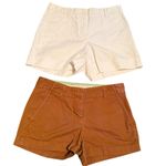 J.Crew & GAP Size 0 Chino Short Bundle Neutral Caramel Brown White 100% Cotton Photo 1