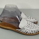 Latigo  Hibiscus White Leather Haurache Mules Size 8.5 Photo 0