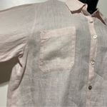 Chico's  Blush Pink Linen Button Down Shirt Size 2 Large Shell Buttons Photo 4