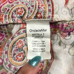 OndadeMar Women Small Pink Floral Paisley One Shoulder 100% Cotton Dress Coverup Photo 7