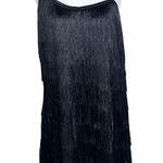 Dreamgirl Size XL Women Black Fringe Mini Dress With Adjustable Spaghetti Straps Photo 0
