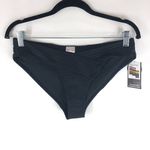No Boundaries  Bikini Bottom Striped Ribbed Crossover Black L Photo 0
