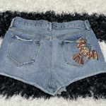 Driftwood  “Goldie” Embroidered Bird Denim Shorts, Folklore, Sz 30 Photo 4
