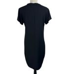 Cloth & Stone  Small Mini T-Shirt Dress Stretch Cap Sleeve V-Neck Hi-Low Black Photo 3