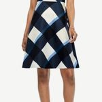 Ann Taylor  Gingham Tie Back Flare Dress Blue and White Size 0 Photo 0
