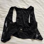 Vintage silk Black sequin vest size small Photo 3