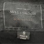 Miss London  Black Women's Hooded Jacket Size S Moto Photo 8