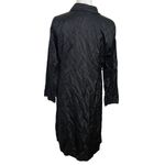 Eileen Fisher Rumpled Trench Coat Women’s Size Small Black Cotton Nylon Metallic Photo 6