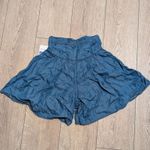 Vibrant  MIU Womens S Small Denim Chambray Tencel Flowy‎ Skirt Skort Shorts NWT Photo 3