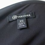 Versona Black Sheer Tiered Puff Short-Sleeve V-Neck Bow Midi Dress Extra Small Photo 7