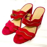 Ann Taylor Wavy Suede Double Strap Sandals 421 Photo 1