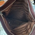 Vintage Y2K Molton Brown London Brown Leather Messenger Crossbody Bag Suede Flap Photo 4