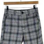 American Eagle  Pants Womens 2 Black Gray Plaid Slim Fit Stretch Trousers Preppy Photo 4