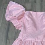 Handmade Cinderella Pink Chiffon Overlay Metallic Polka Dots Ruffle Off Shoulder Dress XS Photo 3