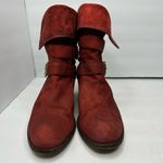 Donald Pliner Donald J Pliner Womens size 7.5 Suede Danee Western Moto Boots Red Fold Down Photo 2