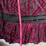 IC by Connie K Boho Velvet Burnout Bell Sleeve Tunic top – Burgundy & Black XL Red Photo 10