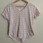 Daily Ritual Womens Size Medium Lived In Cotton T Shirt Pink White Striped VNeck Photo 0