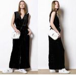 Caara Crop Velvet jumpsuit Black Size M Photo 2