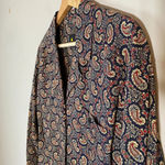 Liz Sport Vintage Women's Sz Small Long Sleeve Button Up Paisley Navy Blouse Top Photo 8