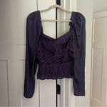 Ulla Johnson NWT Purple Mia Blouse Long Sleeve Satin Bustier Peplum Photo 1