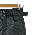 ZARA Faux Leather Belted High Waist Pants Trousers 4387/223 XS Black Straight Photo 4