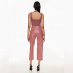 Aritzia Babaton Pink Vegan Faux Leather High Rise Command Cropped Pants Sz 4 Photo 2