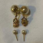 Christian Dior DIOR TRIBALES EARRINGS Gold-Finish Metal with White Resin Pearls Lacquer Photo 5