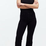 Madewell  Jeans Black Mid Rise Kick Out Flare Denim Stretch Size 31 petite Short Photo 0
