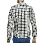 Femme Fatale NWT Women’s XS Black White Plaid Cotton Blend Tweed Jacket Blazer Photo 4