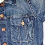 Route 66 DISTRESSED Jean Jacket Copper Logo Buttons Elbow Patch Medium Wash. SM Photo 2