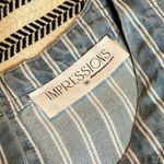 Impressions  Sky Blue and White Striped Dress with Buttons closure in the back. Photo 1