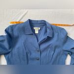 55% LINEN 46% RAYON‎ MISS DORBY PETITE BLAZER JACKET Blue Size 14P Photo 4