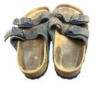 Birkenstock Germany Arizona Blue Suede Leather Slip On Slide Cork Sandal Size 38 Photo 1