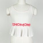 Paper Crane Bohemian Embroidered Crop Top in White | Size S Photo 0