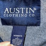 Austin Clothing Company Painted Back Denim Jacket Size Large Blue Photo 2