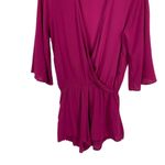 Elan  Romper Medium Burgundy Short Sleeve Boho Resortwear One Piece Photo 1