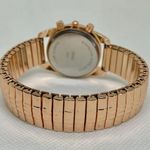 Women rose gold tone watch 32mm quartz analog stretch band size 7” running Photo 3