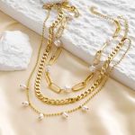 Boutique Gold plated your boss pearl layered necklace Photo 3