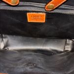 LUIGI BRAND ITALIAN VINTAGE TAN/BLACK PEBBLED LEATHER SHOULDER BAG SNAP CLOSURE Black Photo 4