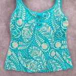 kim rogers  Blue Floral Padded Swimwear Tankini Tank Top Medium M Photo 3