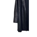 Tahari  Womens Jacket Open Front Mid Length Faux Leather Black Stretch Medium NWT Photo 2