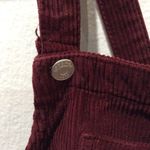 Topshop Size 4 Burgandy corduroy overall dress side and back pockets front pouch Photo 3