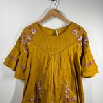 Free People  Pavlo Babydoll Dress Women S Gold Yellow Embroidery Boho Spring Photo 2