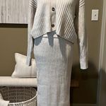 Current Air Trend Savvy Midi Ribbed Knit Cardigan and Skirt Set Photo 1