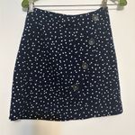 Anthropologie  Maeve Blue White Polka Dot Mini Skirt Buttons Size XS Photo 1