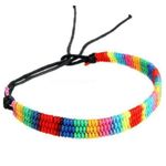 Pride Bracelet, LGBTQ+, Rainbow,‎ Unisex, Braided, Woven, Adjustable, New Red Photo 1