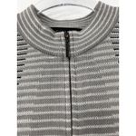 Ming Wang Jacket Womens Full Zip Stripped Crewneck 3/4 Sleeve Gray Black Size S Photo 5
